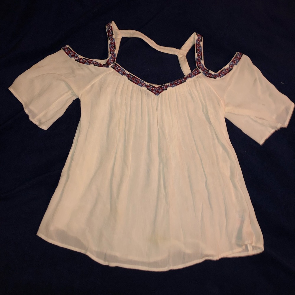 new look size 10 cutout white blouse